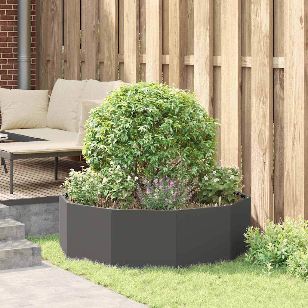 vidaXL Plantenbak Zwart 120 x 120 x 35 cm Staal