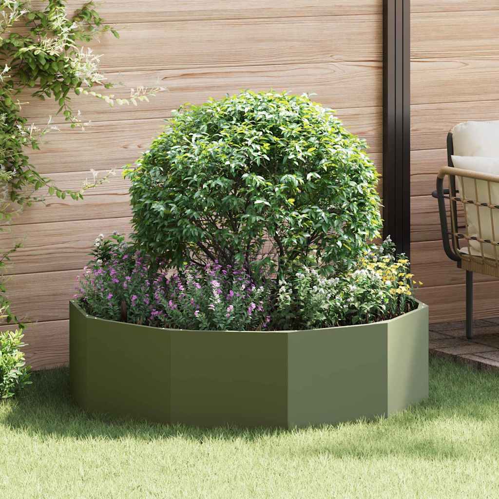 vidaXL Plantenbak Zwart 120 x 120 x 35 cm Staal