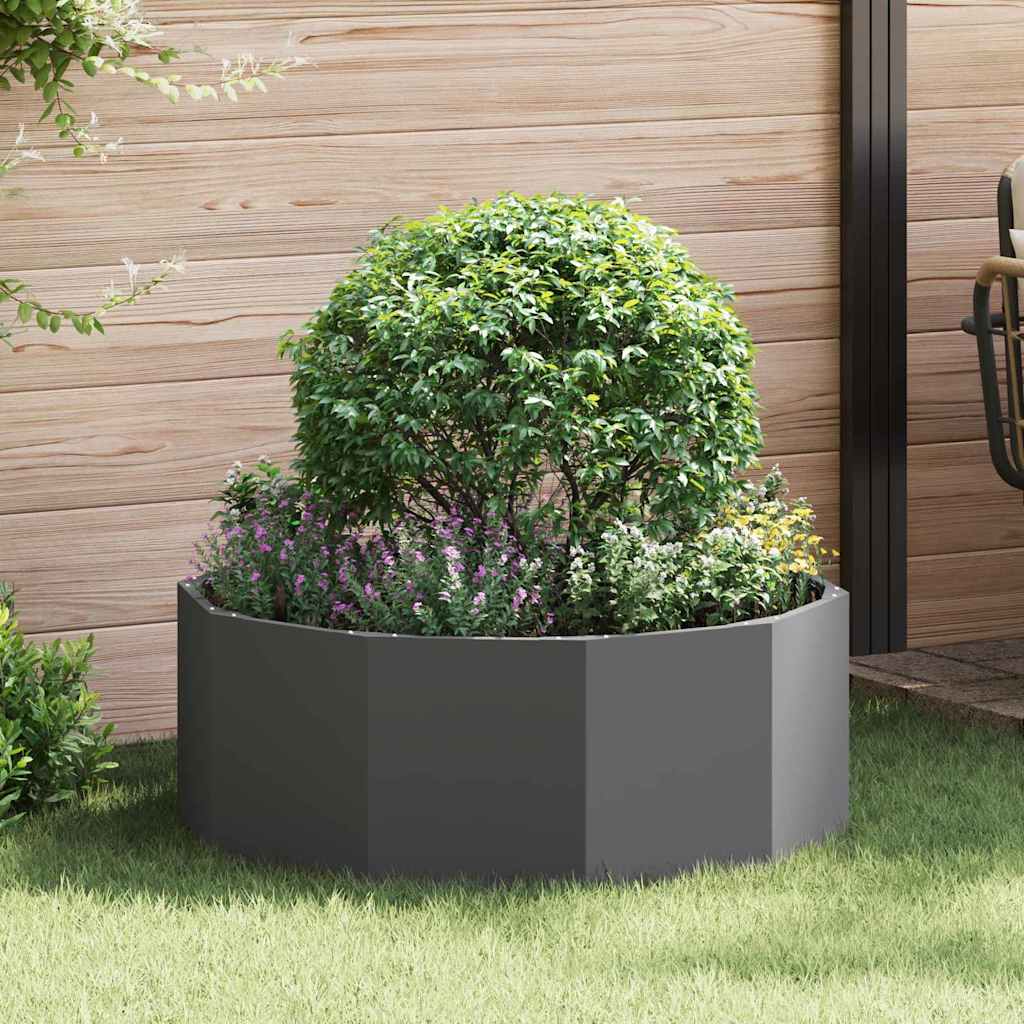vidaXL Plantenbak Zwart 120 x 120 x 35 cm Staal