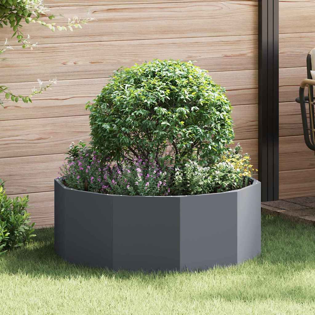 vidaXL Plantenbak Zwart 120 x 120 x 35 cm Staal