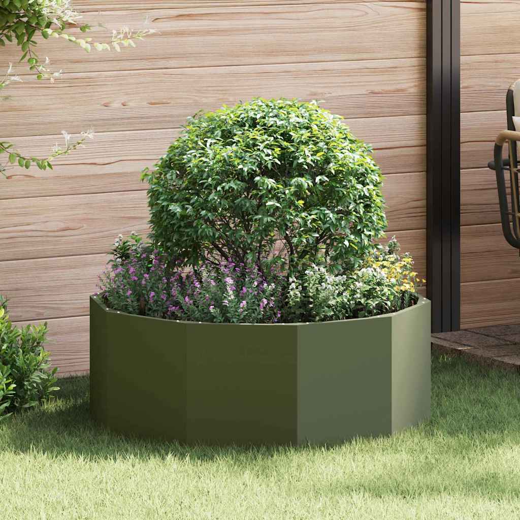 vidaXL Plantenbak Zwart 120 x 120 x 35 cm Staal