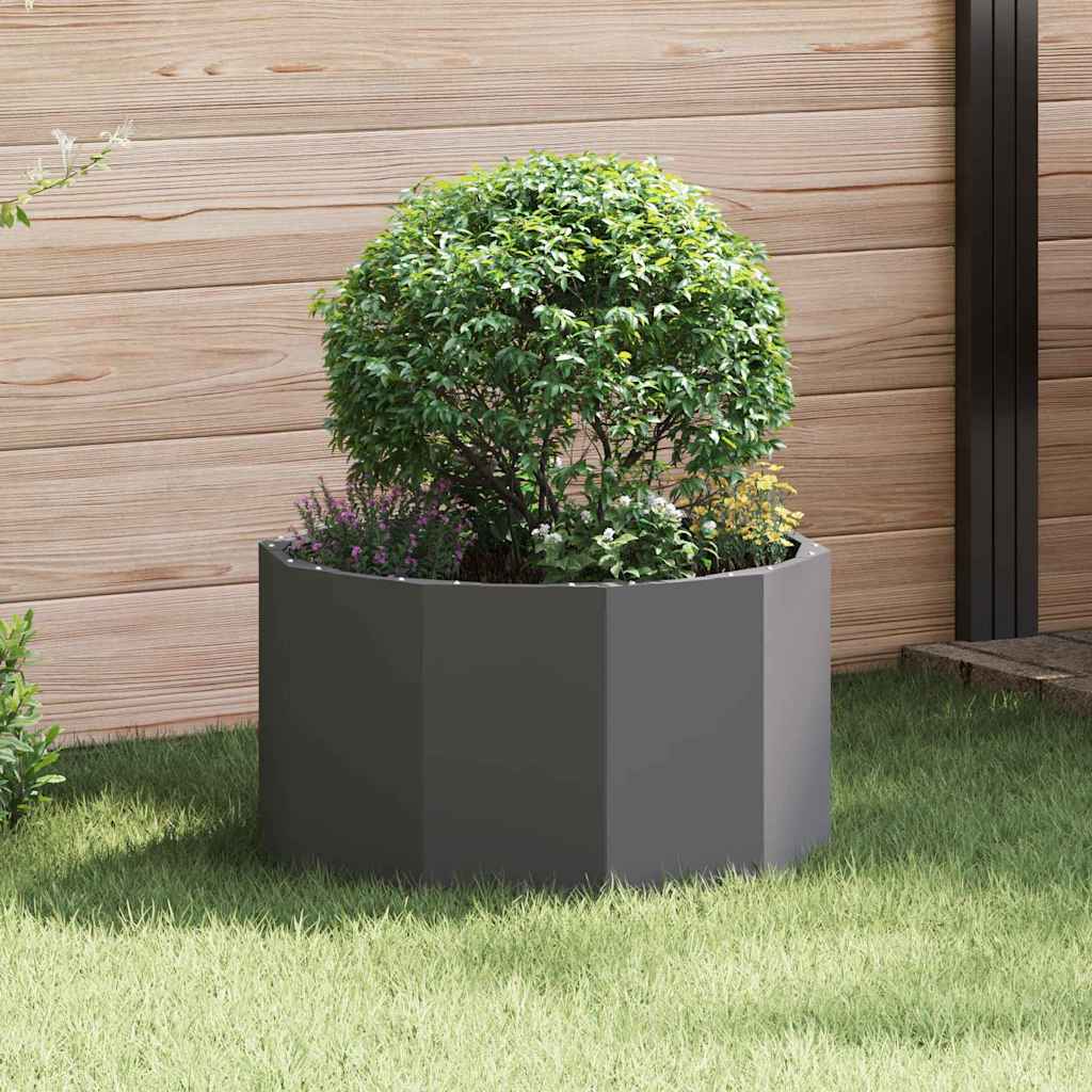 vidaXL Plantenbak Zwart 120 x 120 x 35 cm Staal