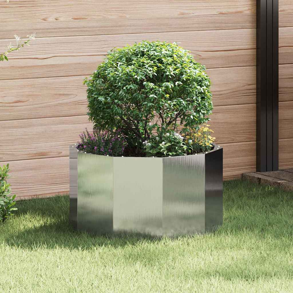 vidaXL Plantenbak Zwart 120 x 120 x 35 cm Staal