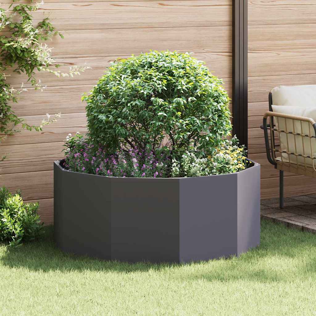 vidaXL Plantenbak Zwart 120 x 120 x 35 cm Staal