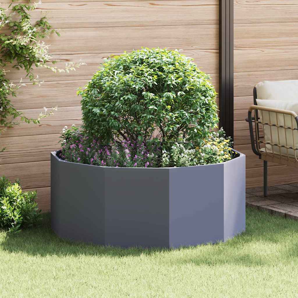 vidaXL Plantenbak Zwart 120 x 120 x 35 cm Staal