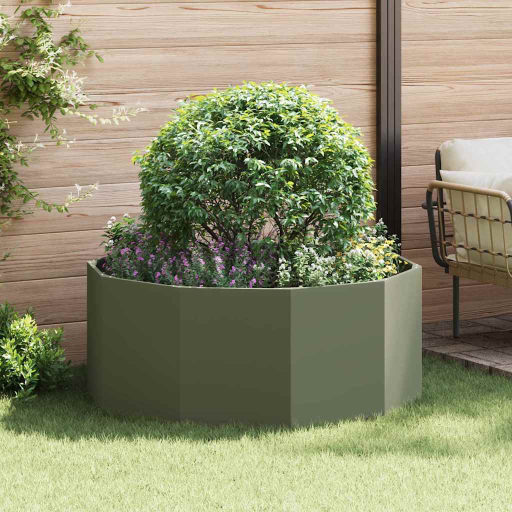 vidaXL Plantenbak Zwart 120 x 120 x 35 cm Staal
