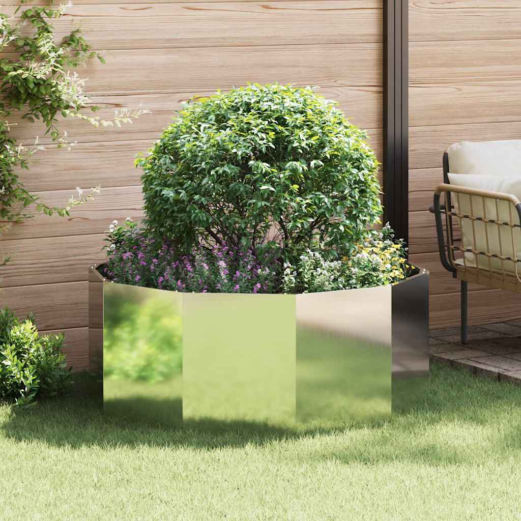 vidaXL Plantenbak Zwart 120 x 120 x 35 cm Staal