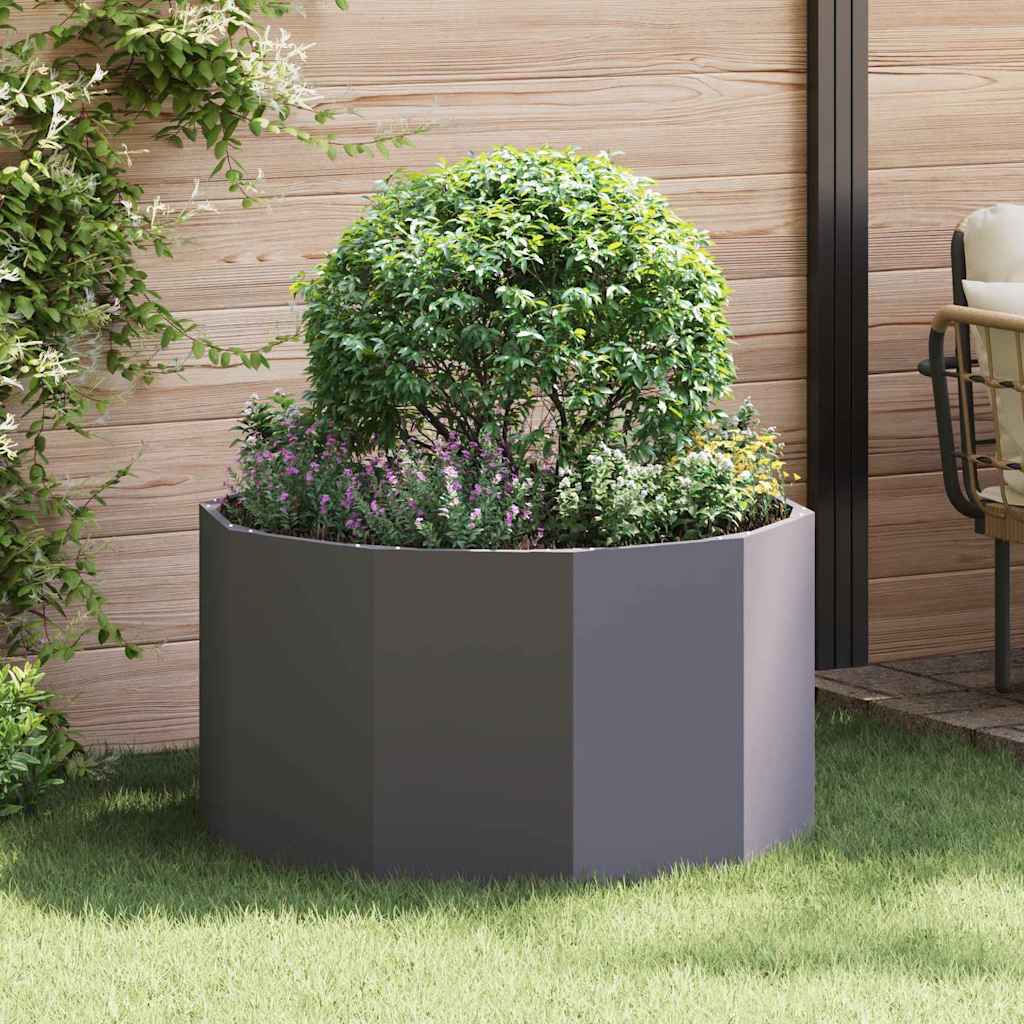 vidaXL Plantenbak Zwart 120 x 120 x 35 cm Staal