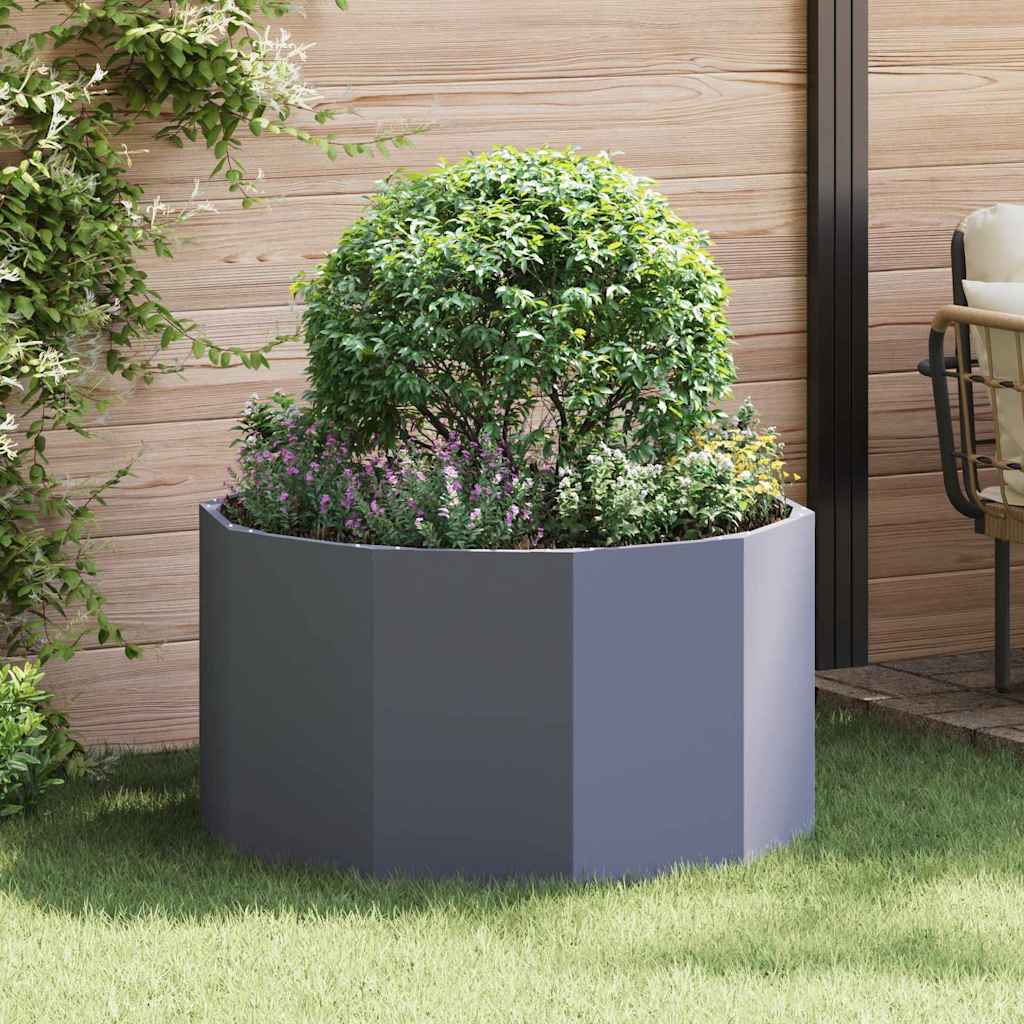 vidaXL Plantenbak Zwart 120 x 120 x 35 cm Staal
