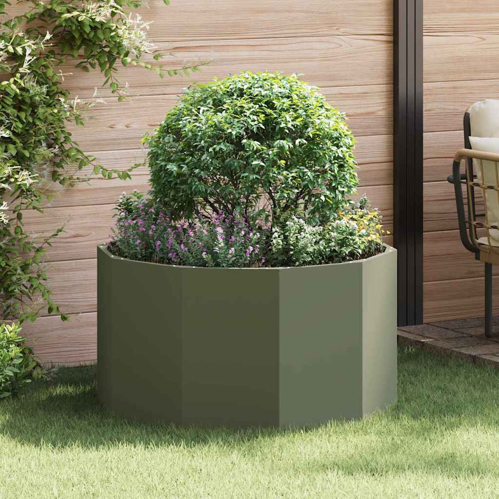 vidaXL Plantenbak Zwart 120 x 120 x 35 cm Staal