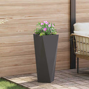 vidaXL Plantenbak Zwart 30 x 30 x 75 cm Staal