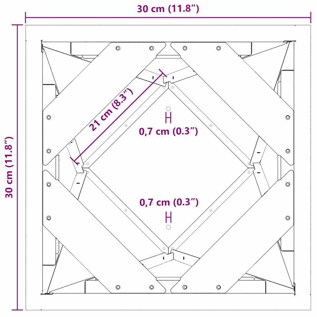 vidaXL Plantenbak Zwart 30 x 30 x 75 cm Staal