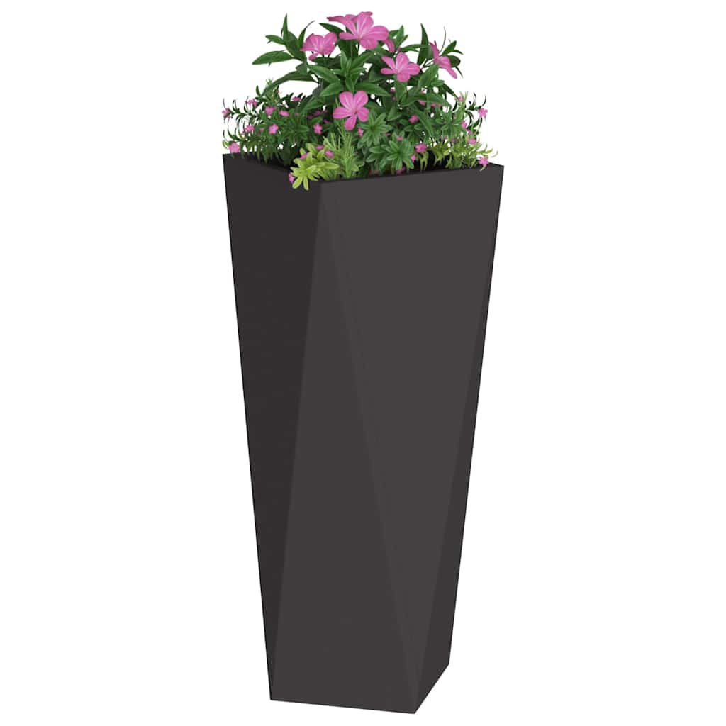 vidaXL Plantenbak Zwart 30 x 30 x 75 cm Staal