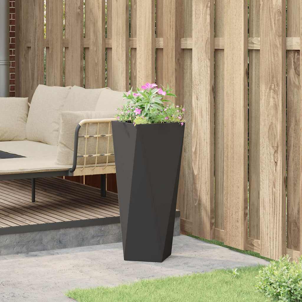 vidaXL Plantenbak Zwart 30 x 30 x 75 cm Staal