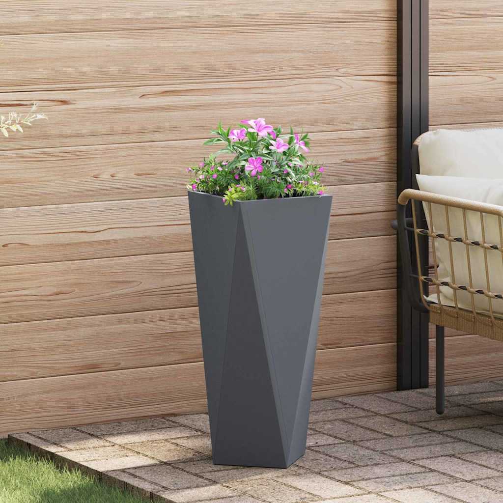 vidaXL Plantenbak Zwart 30 x 30 x 75 cm Staal