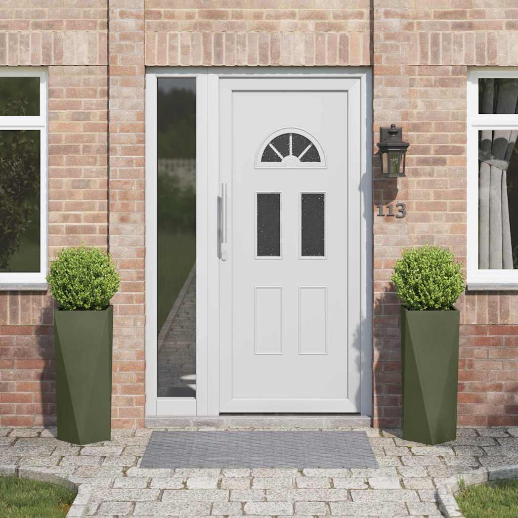 vidaXL Plantenbak Zwart 30 x 30 x 75 cm Staal