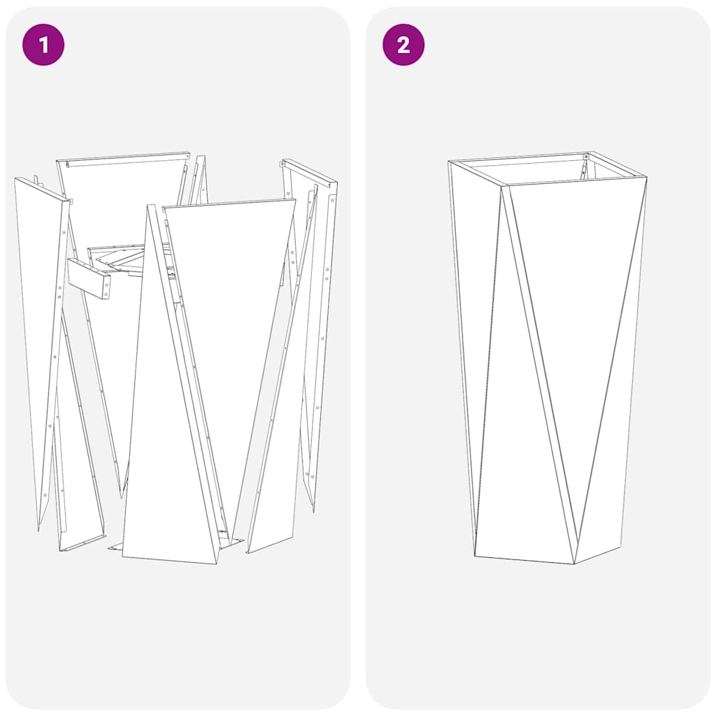 vidaXL Plantenbak Zwart 30 x 30 x 75 cm Staal
