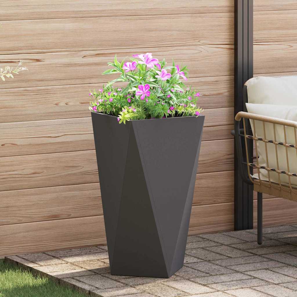 vidaXL Plantenbak Zwart 30 x 30 x 75 cm Staal