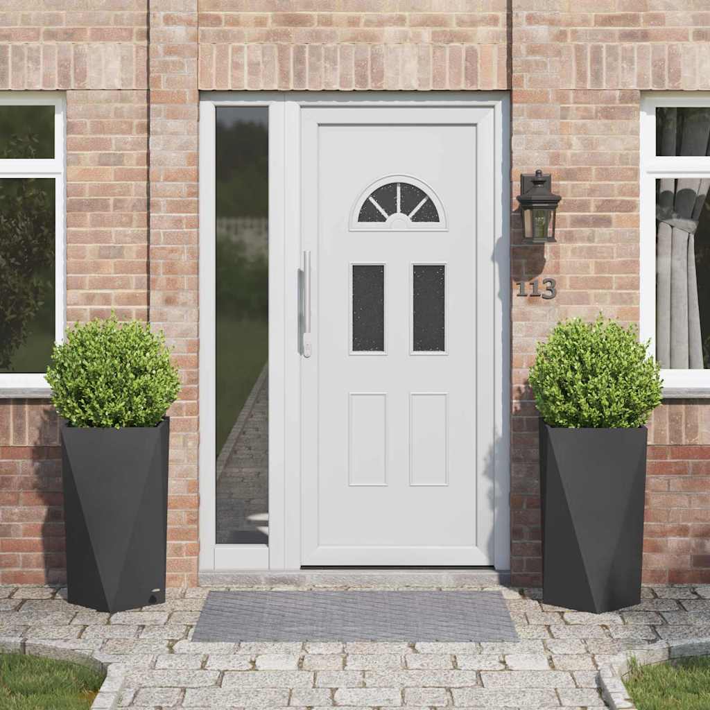 vidaXL Plantenbak Zwart 30 x 30 x 75 cm Staal