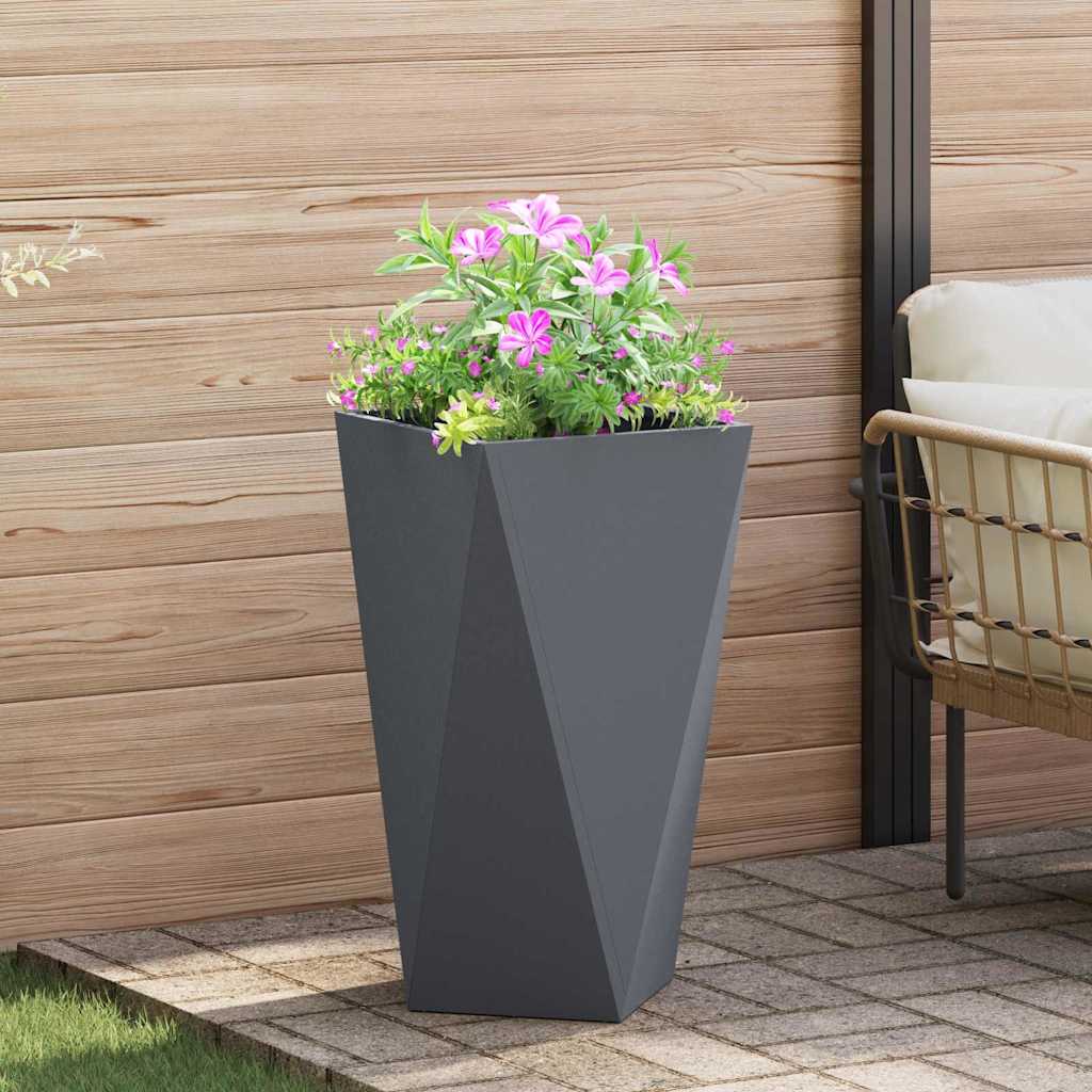 vidaXL Plantenbak Zwart 30 x 30 x 75 cm Staal