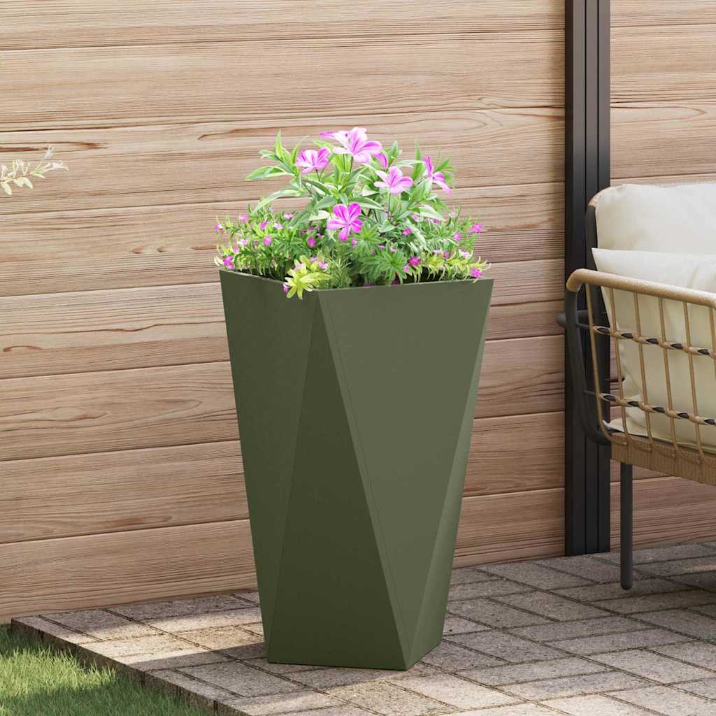 vidaXL Plantenbak Zwart 30 x 30 x 75 cm Staal