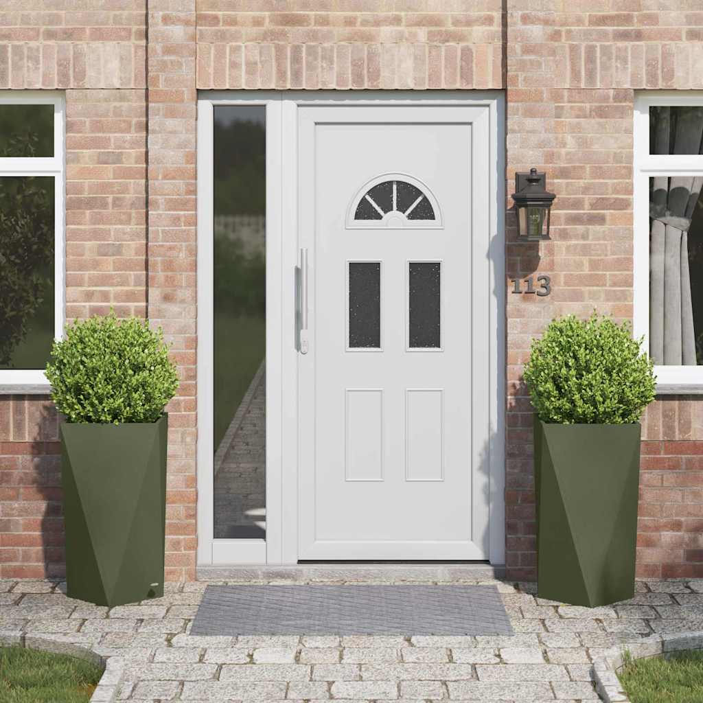 vidaXL Plantenbak Zwart 30 x 30 x 75 cm Staal