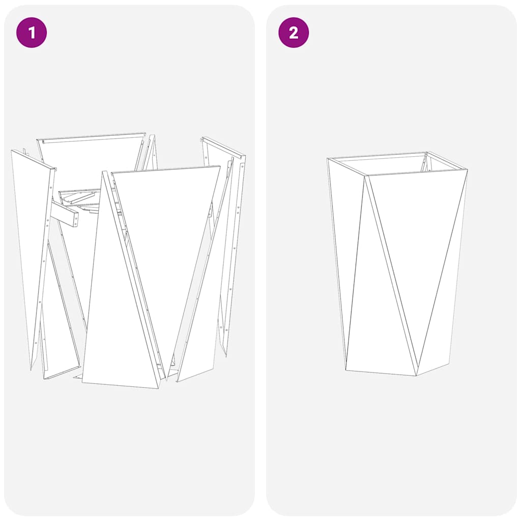 vidaXL Plantenbak Zwart 30 x 30 x 75 cm Staal