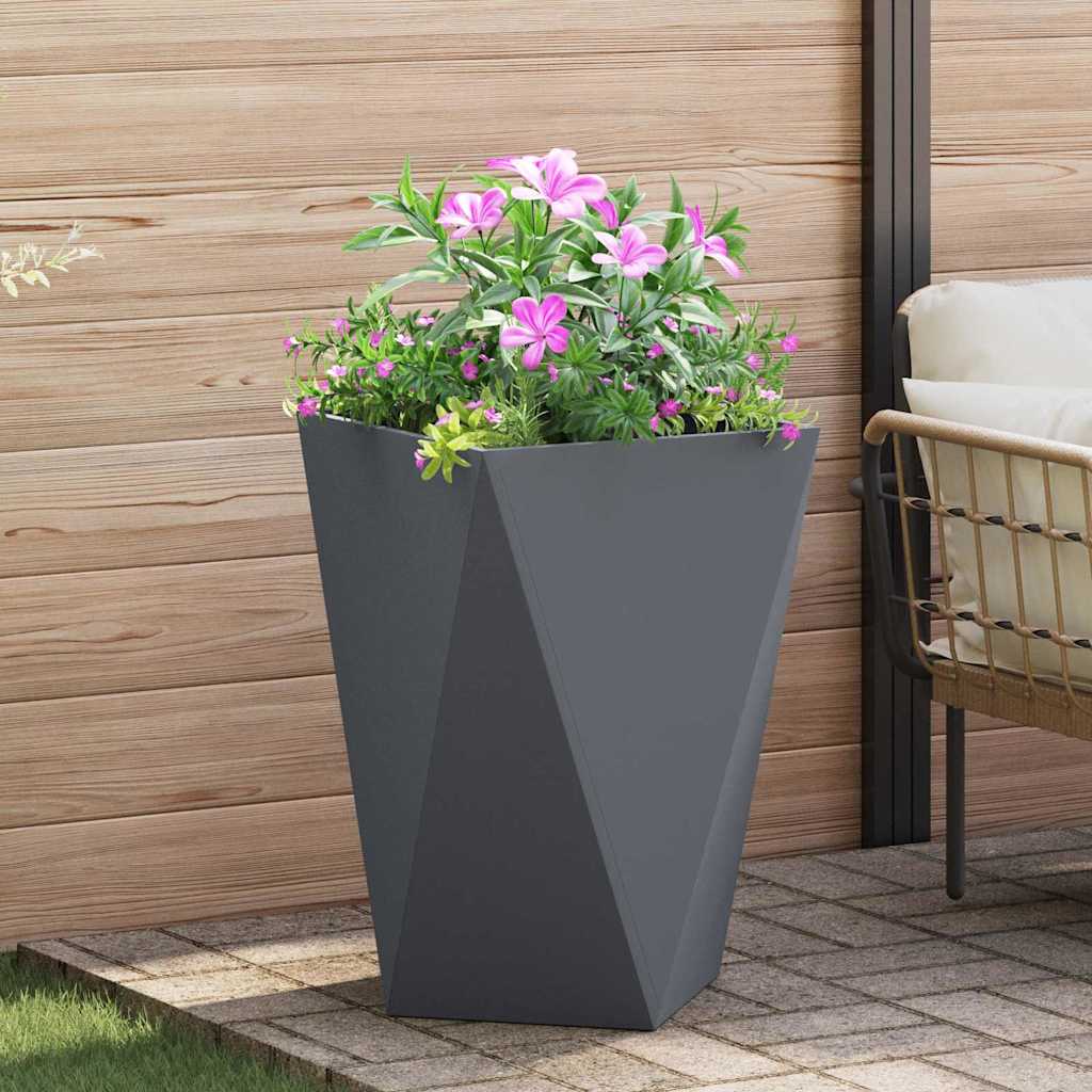 vidaXL Plantenbak Zwart 30 x 30 x 75 cm Staal