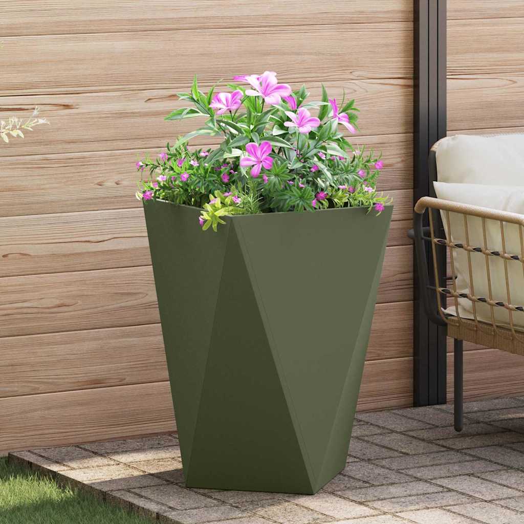vidaXL Plantenbak Zwart 30 x 30 x 75 cm Staal