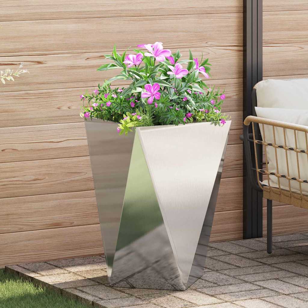vidaXL Plantenbak Zwart 30 x 30 x 75 cm Staal