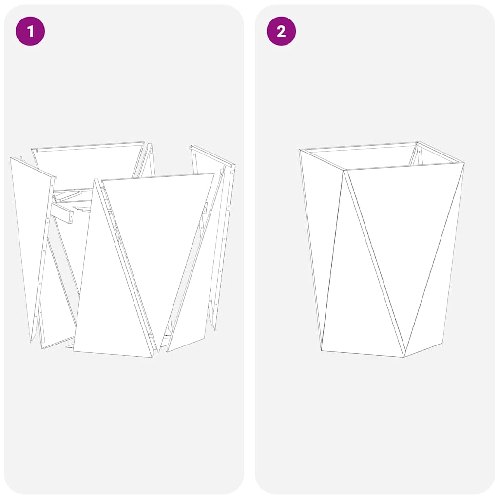 vidaXL Plantenbak Zwart 30 x 30 x 75 cm Staal