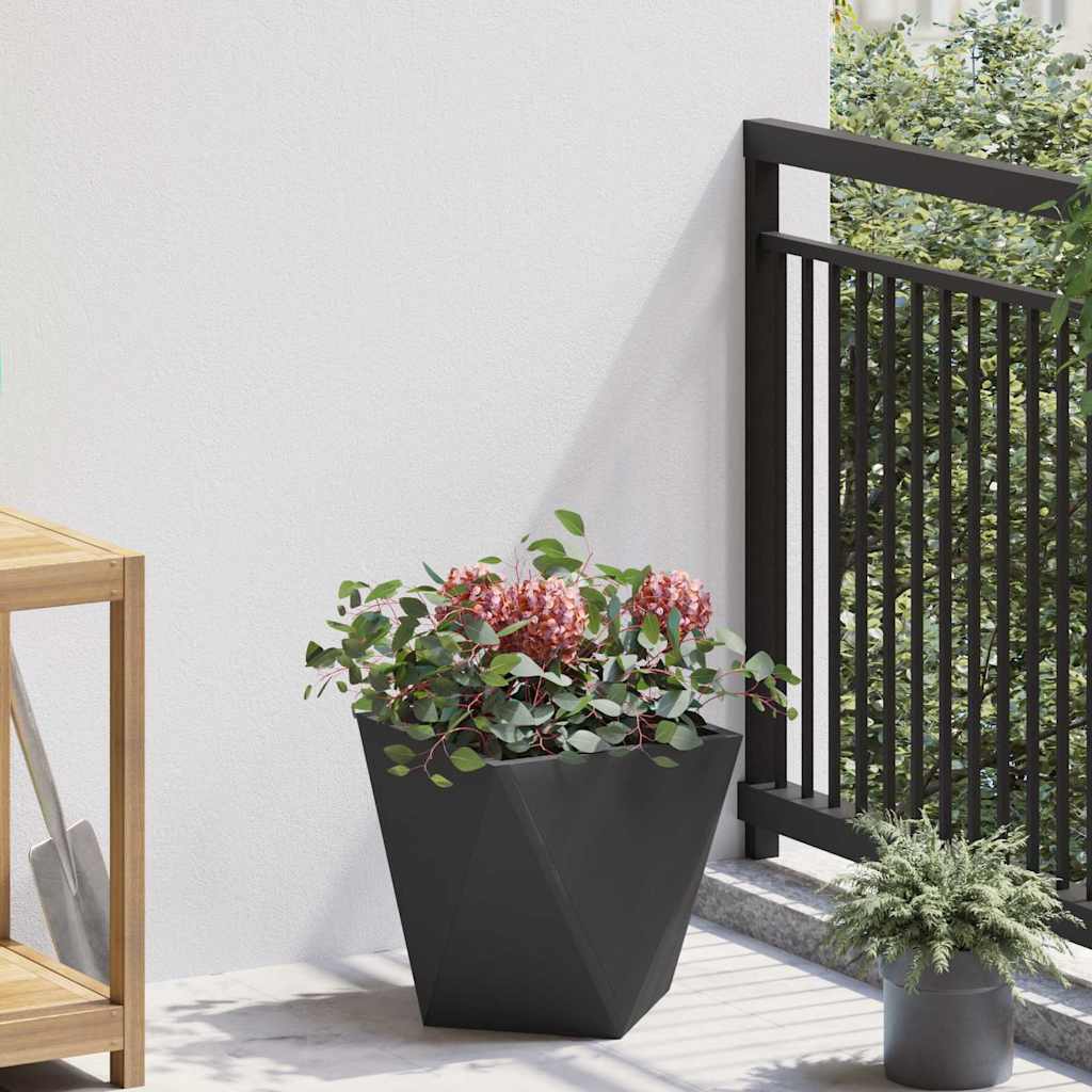 vidaXL Plantenbak Zwart 30 x 30 x 75 cm Staal