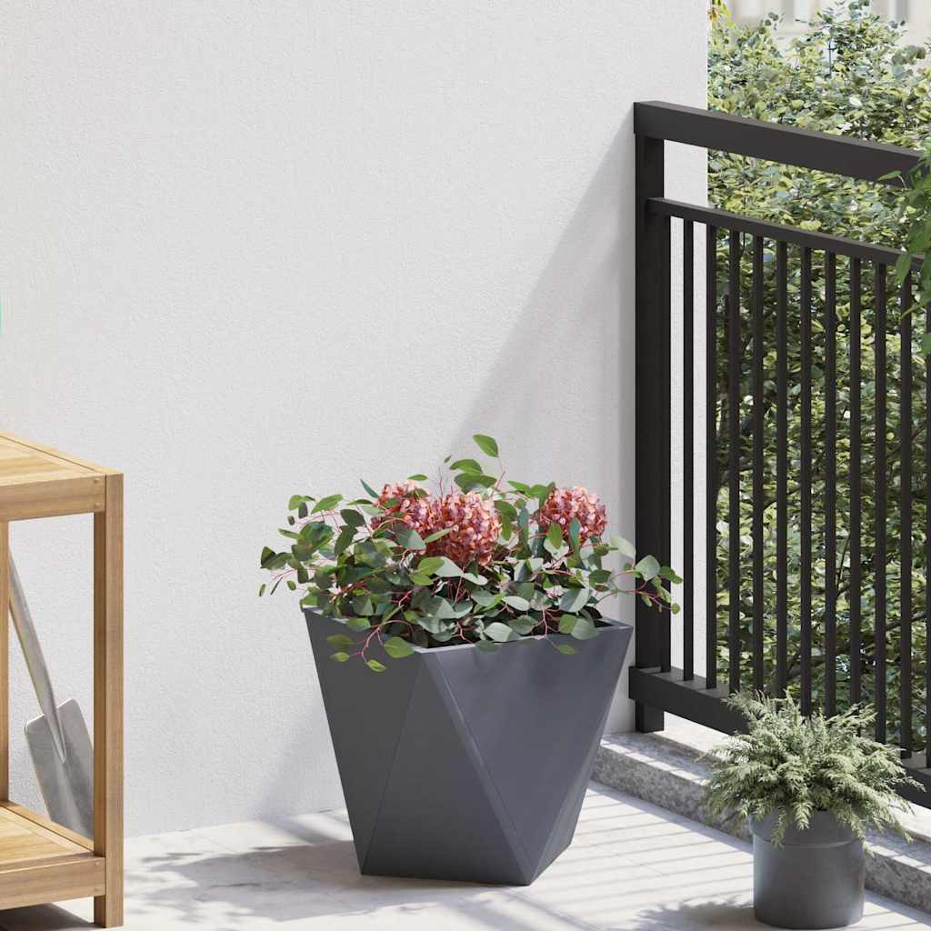 vidaXL Plantenbak Zwart 30 x 30 x 75 cm Staal