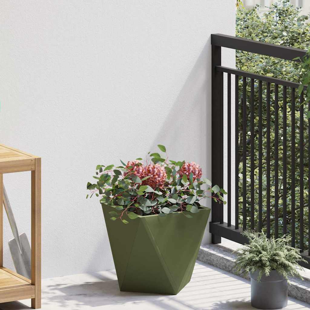 vidaXL Plantenbak Zwart 30 x 30 x 75 cm Staal