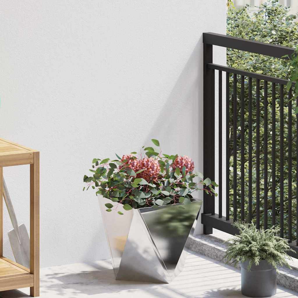 vidaXL Plantenbak Zwart 30 x 30 x 75 cm Staal