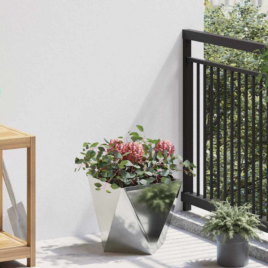 vidaXL Plantenbak Zwart 30 x 30 x 75 cm Staal