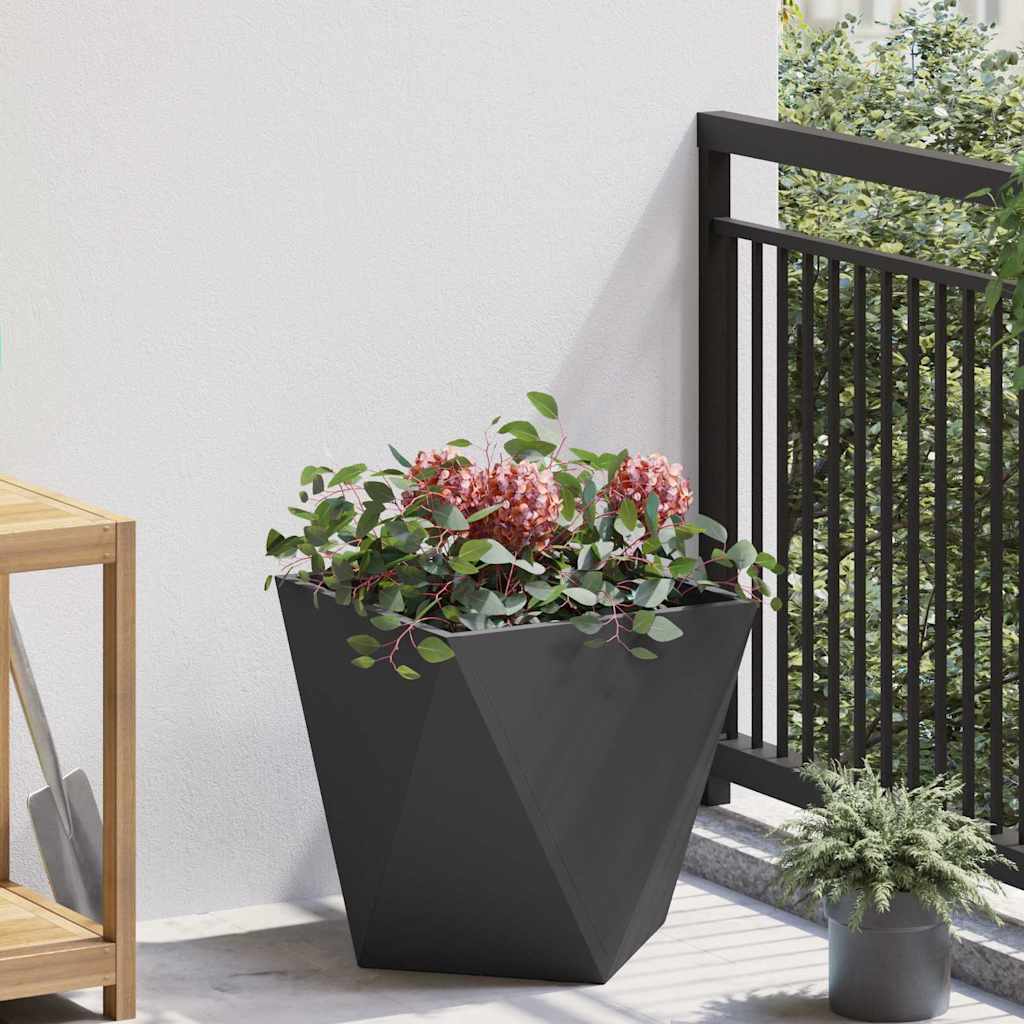 vidaXL Plantenbak Zwart 30 x 30 x 75 cm Staal