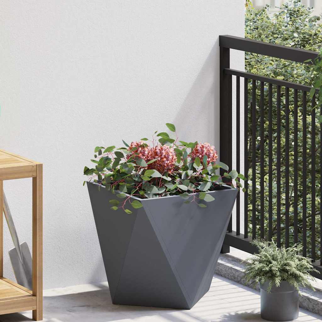 vidaXL Plantenbak Zwart 30 x 30 x 75 cm Staal