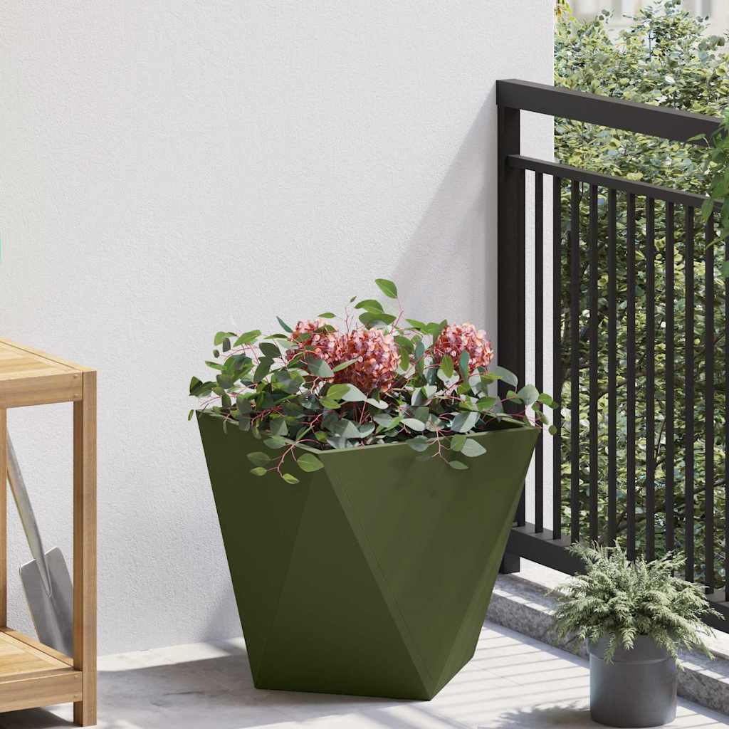 vidaXL Plantenbak Zwart 30 x 30 x 75 cm Staal