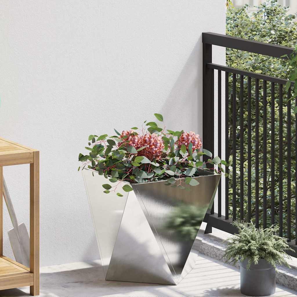 vidaXL Plantenbak Zwart 30 x 30 x 75 cm Staal