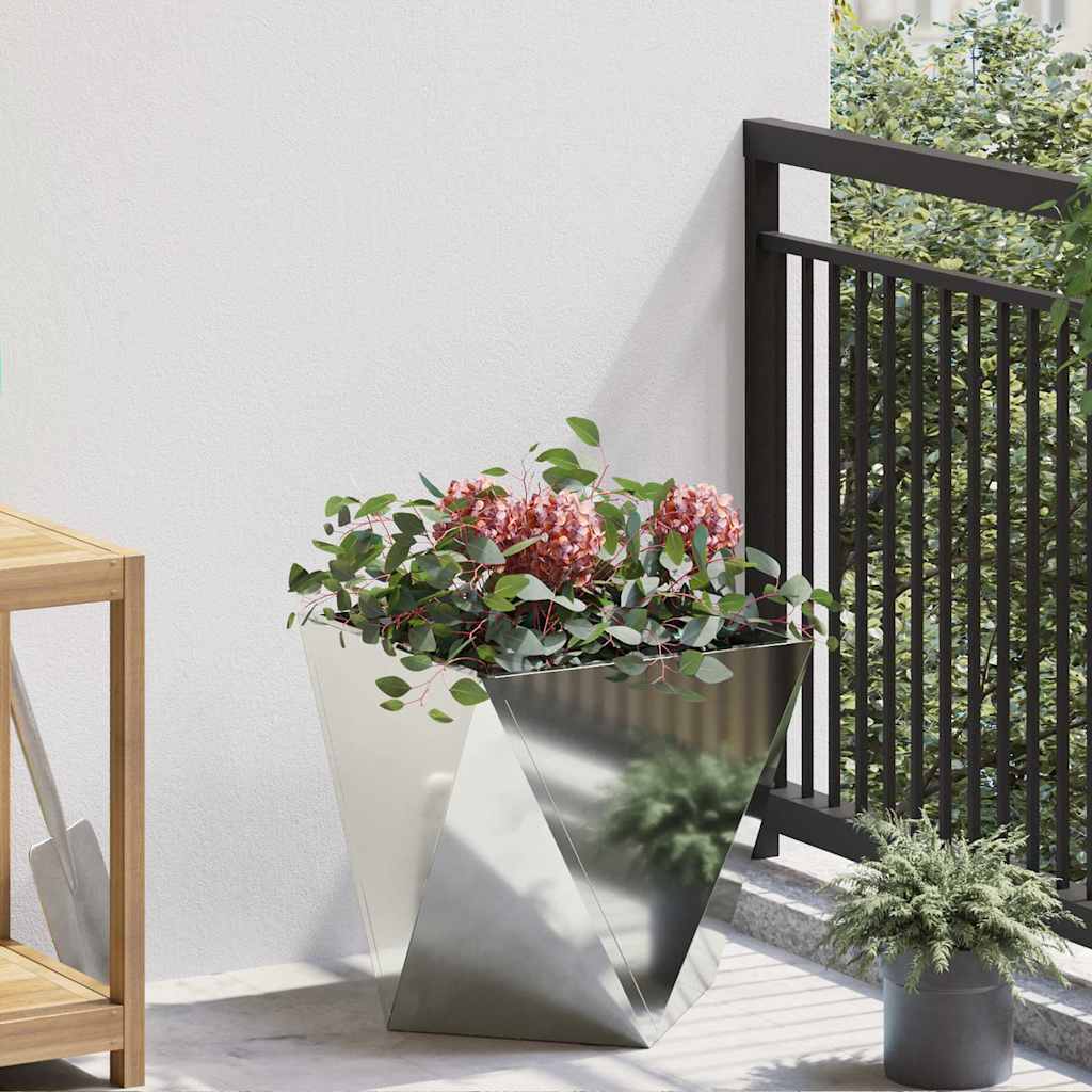 vidaXL Plantenbak Zwart 30 x 30 x 75 cm Staal