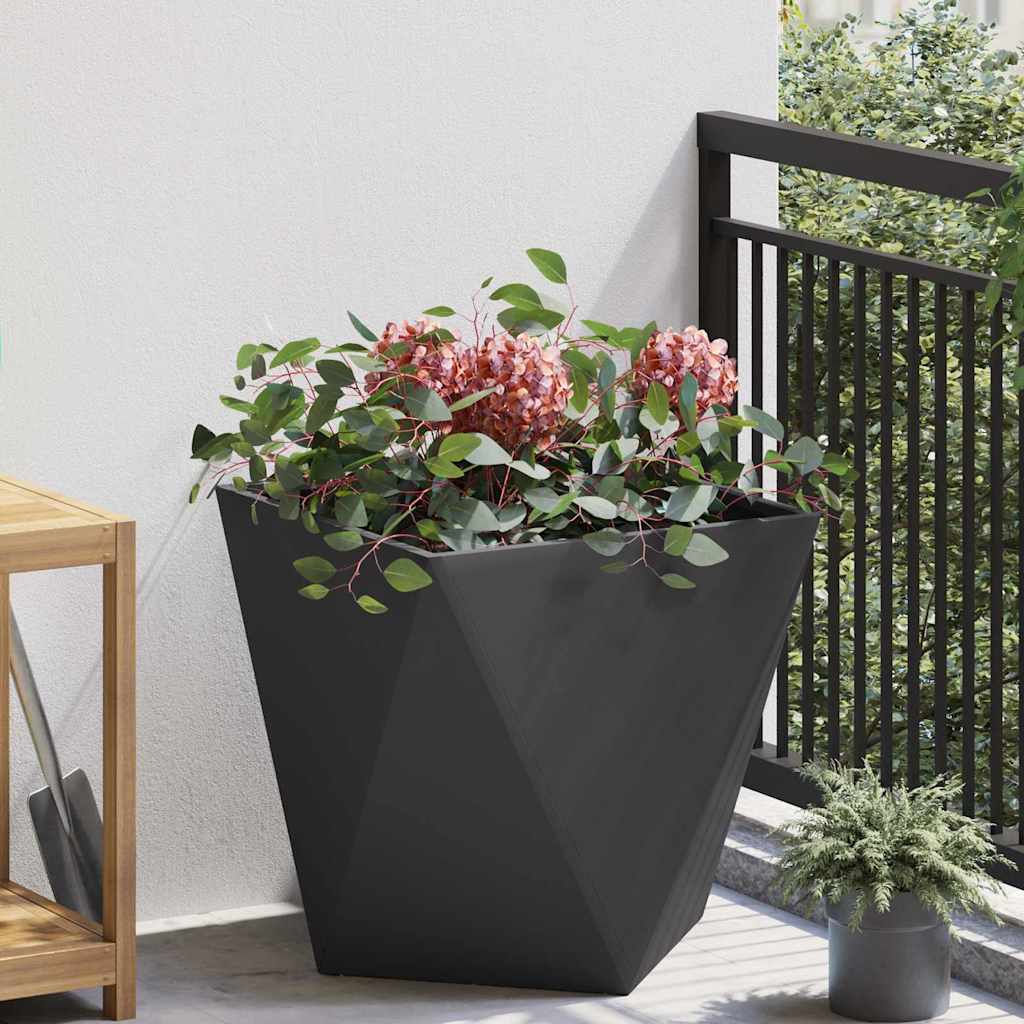 vidaXL Plantenbak Zwart 30 x 30 x 75 cm Staal