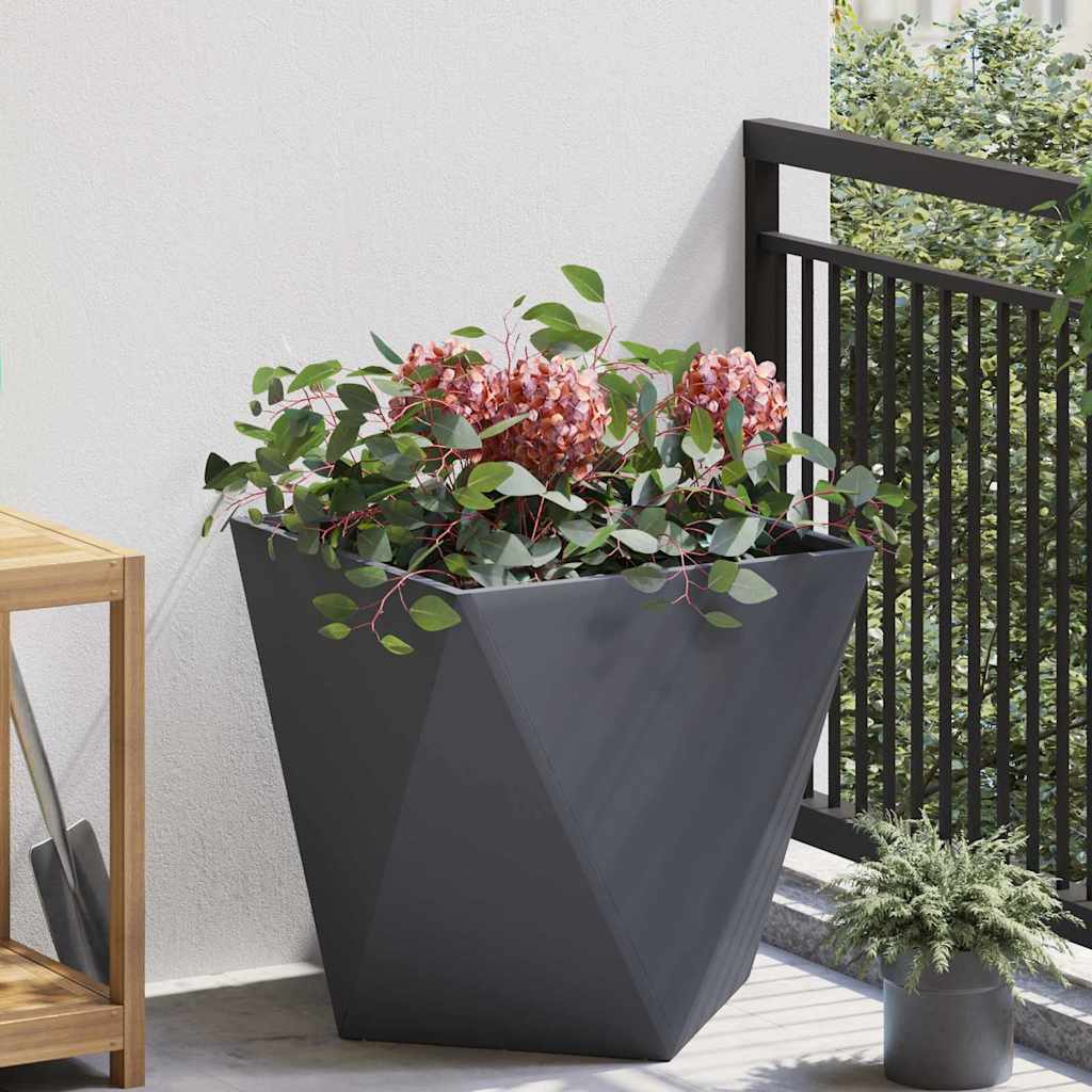 vidaXL Plantenbak Zwart 30 x 30 x 75 cm Staal