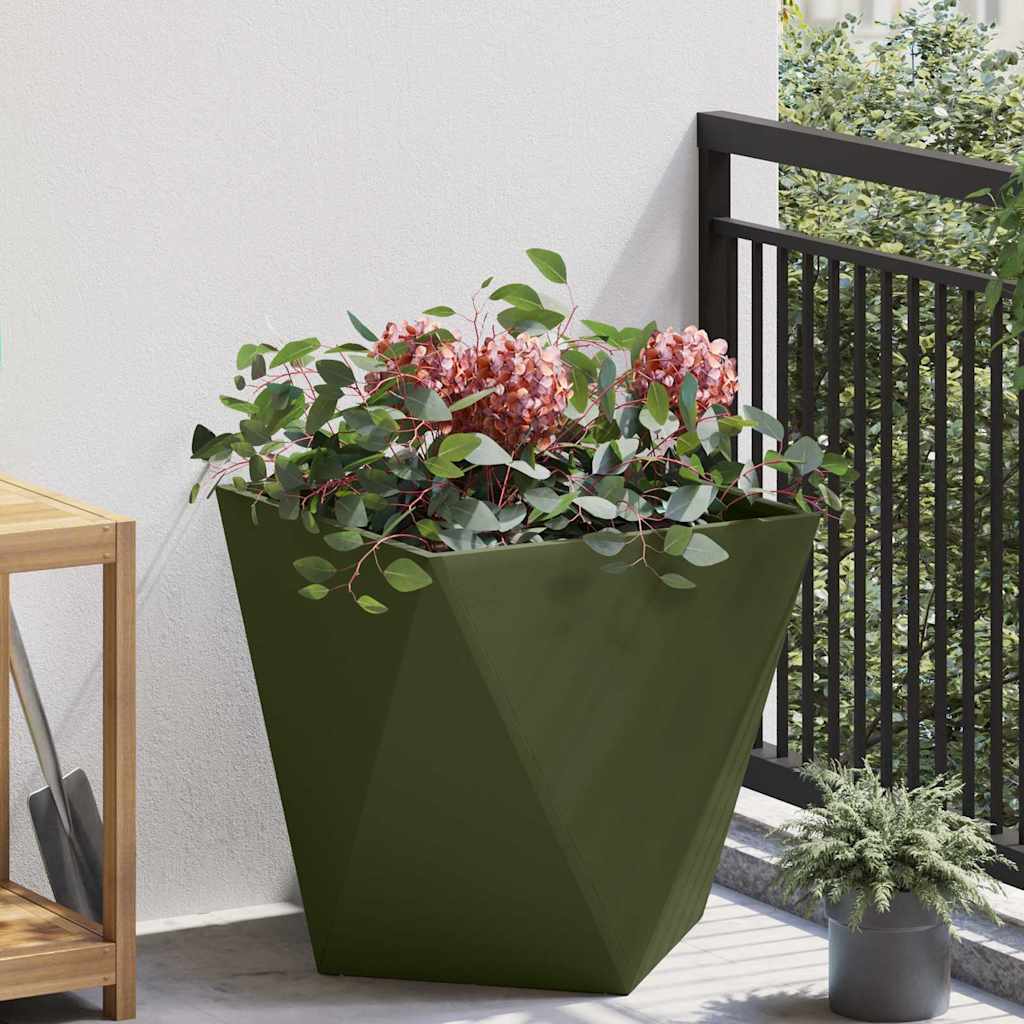 vidaXL Plantenbak Zwart 30 x 30 x 75 cm Staal