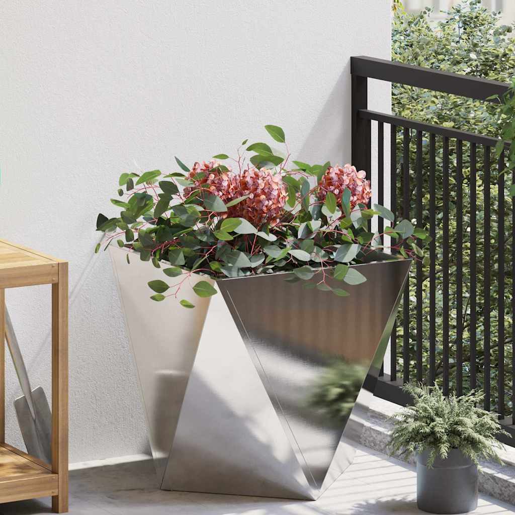 vidaXL Plantenbak Zwart 30 x 30 x 75 cm Staal