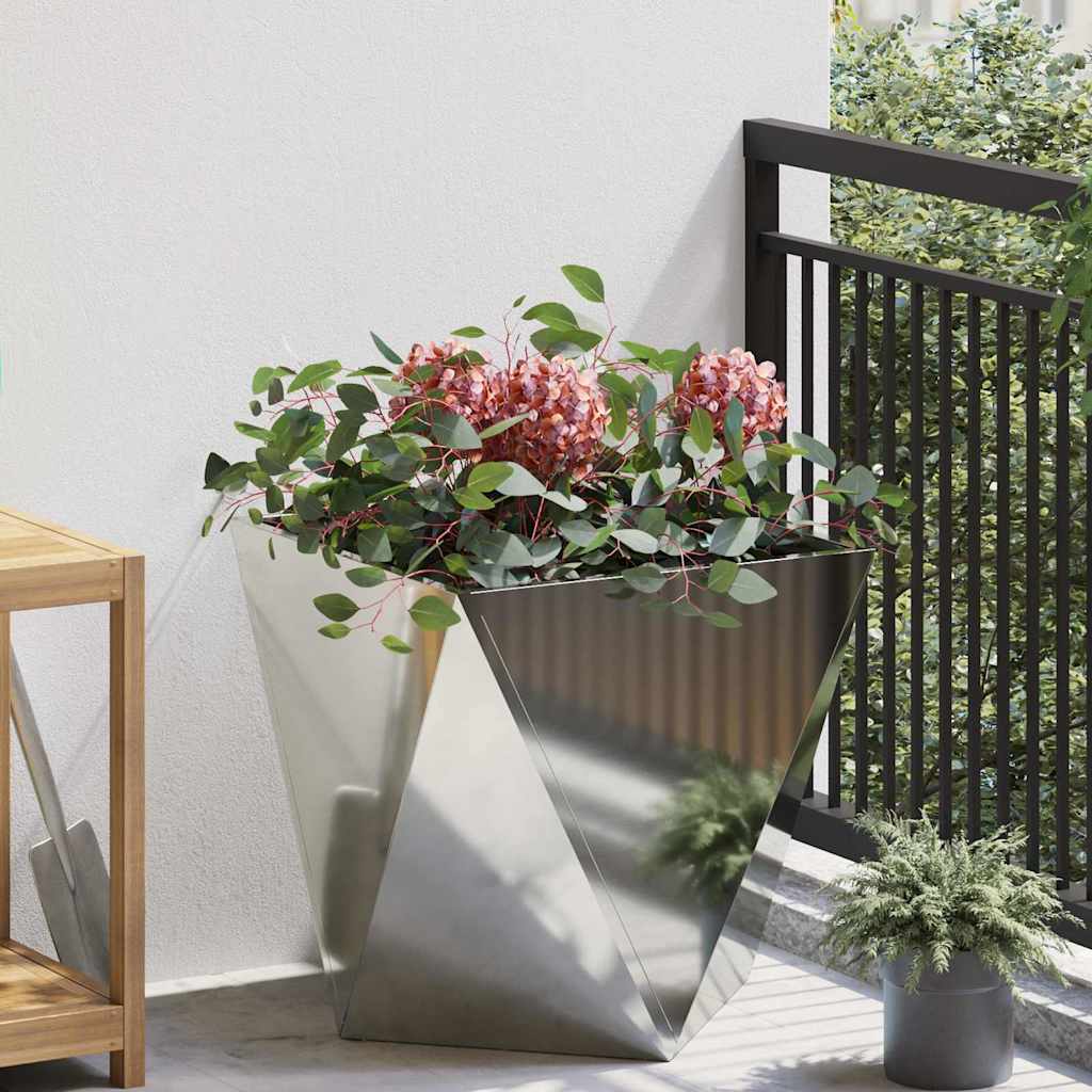 vidaXL Plantenbak Zwart 30 x 30 x 75 cm Staal