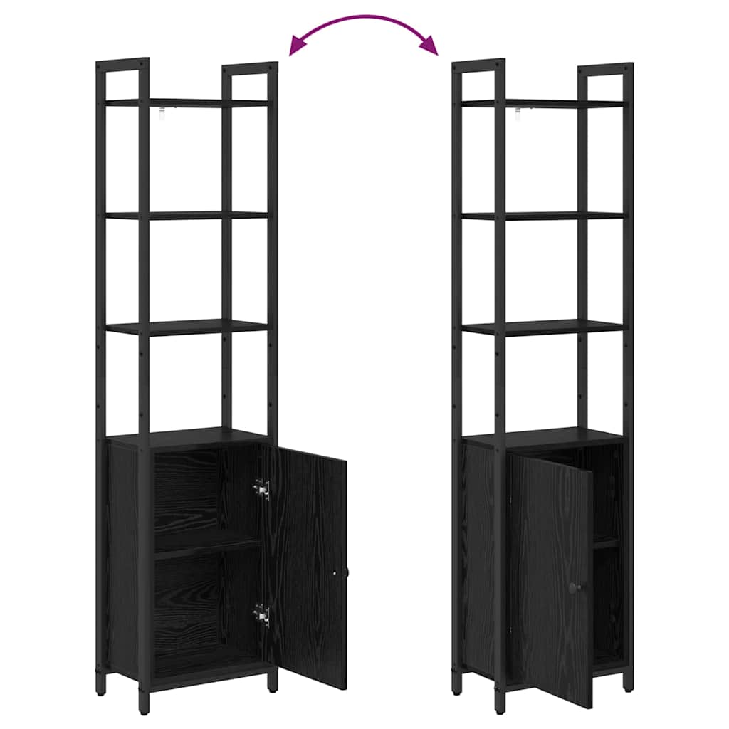 vidaXL Boekenkast Zwart Eiken 40 x 24 x 161 cm Bewerkt hout