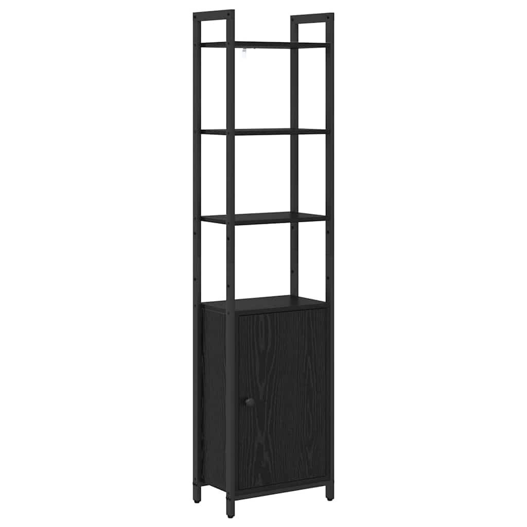 vidaXL Boekenkast Zwart Eiken 40 x 24 x 161 cm Bewerkt hout
