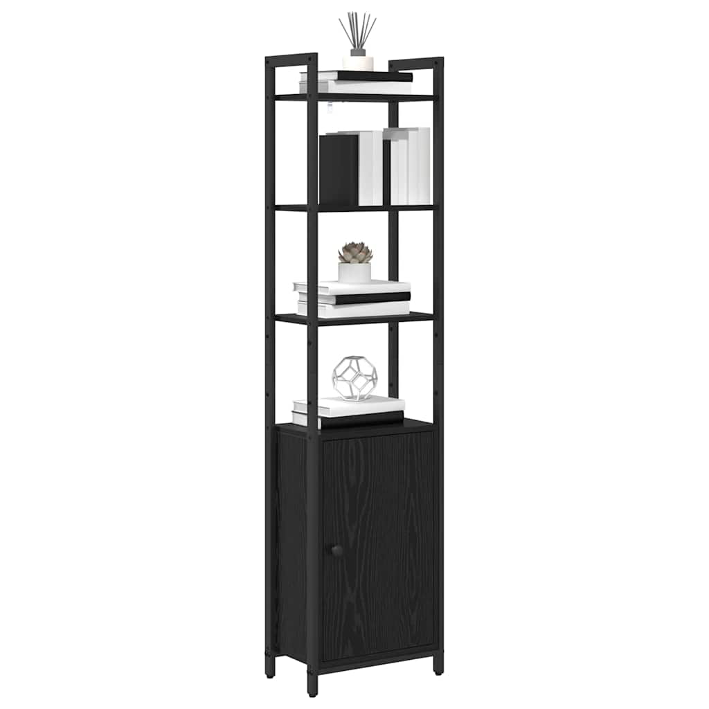 vidaXL Boekenkast Zwart Eiken 40 x 24 x 161 cm Bewerkt hout