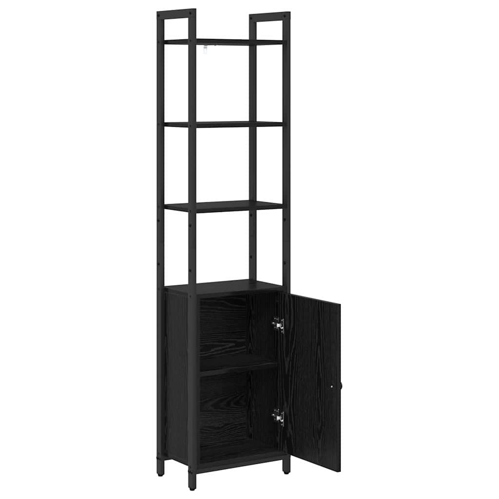 vidaXL Boekenkast Zwart Eiken 40 x 24 x 161 cm Bewerkt hout